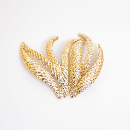 Christian Dior Vintage Leaf Moti Golden Brooch