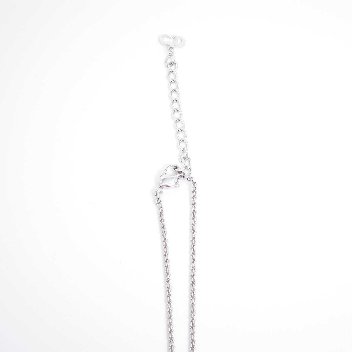 Christian Dior 中古橢圓閃石銀色吊墜頸鏈
