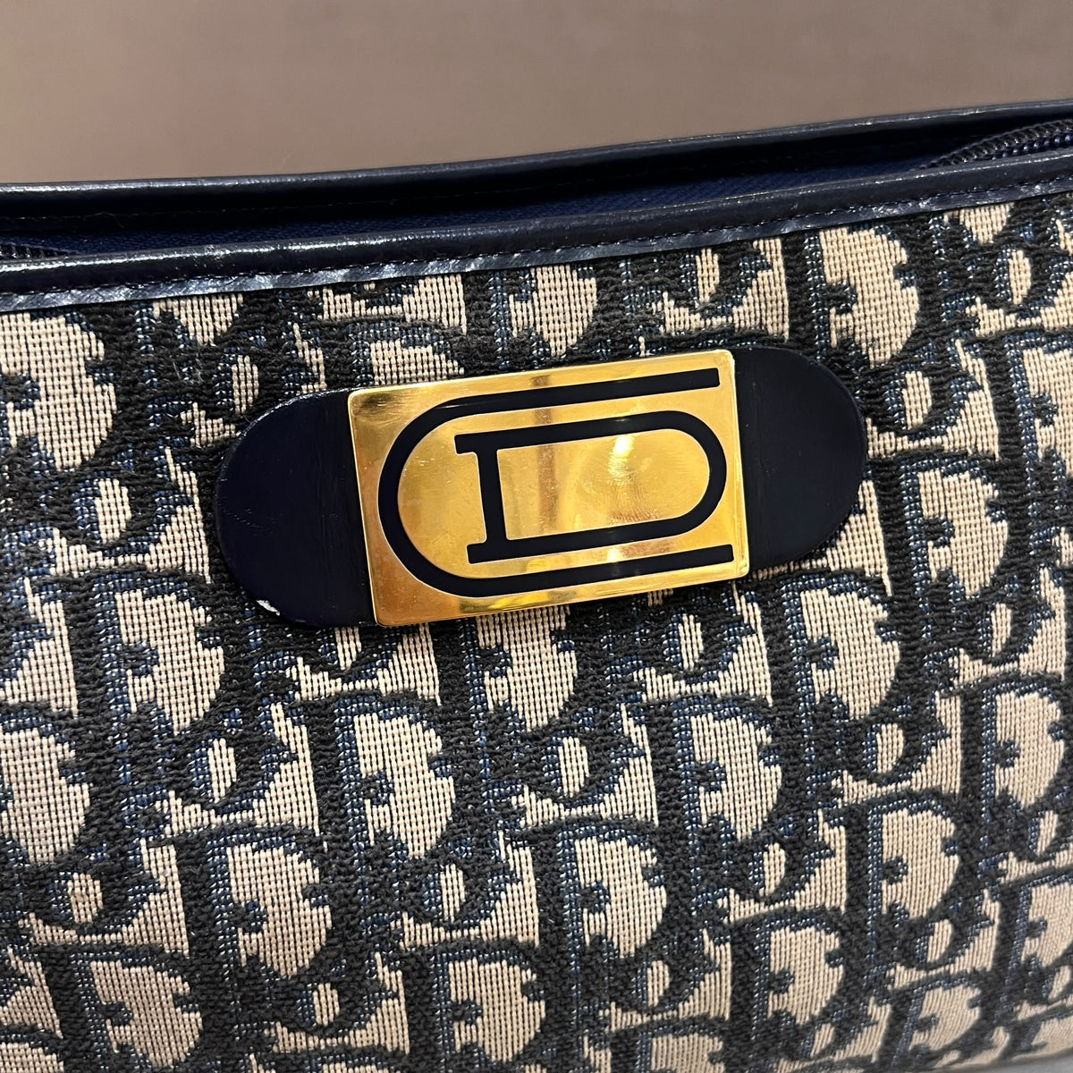 Christian Dior Vintage Trotter Monogram Canvas Shoulder Bag