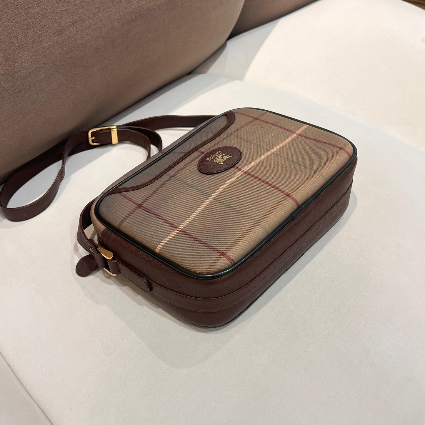 Burberry Vintage Nova Check Canvas Shoulder Bag