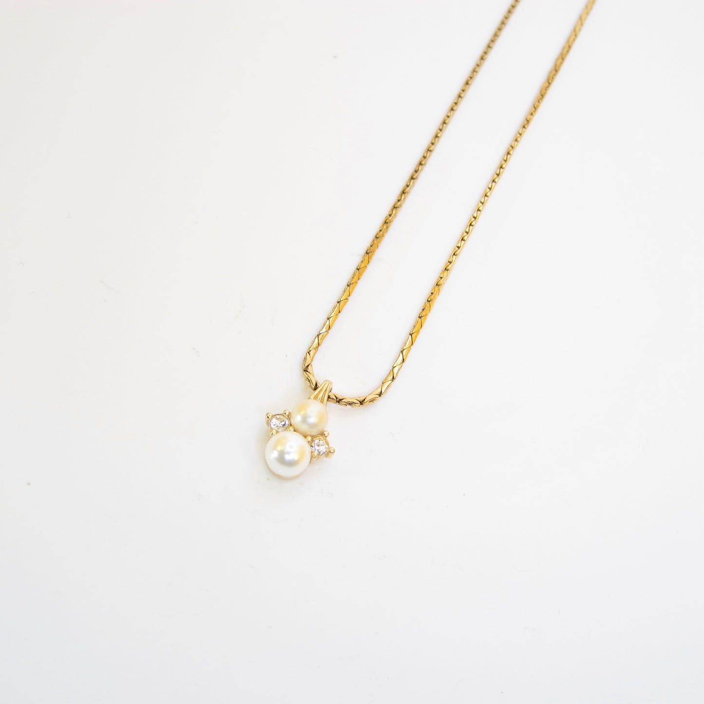 Christian Dior Vintage Pearl and Rhinestone Golden Necklace