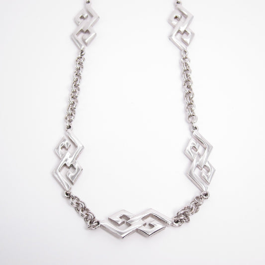 Givenchy Vintage GG Logo Silver Long Necklace