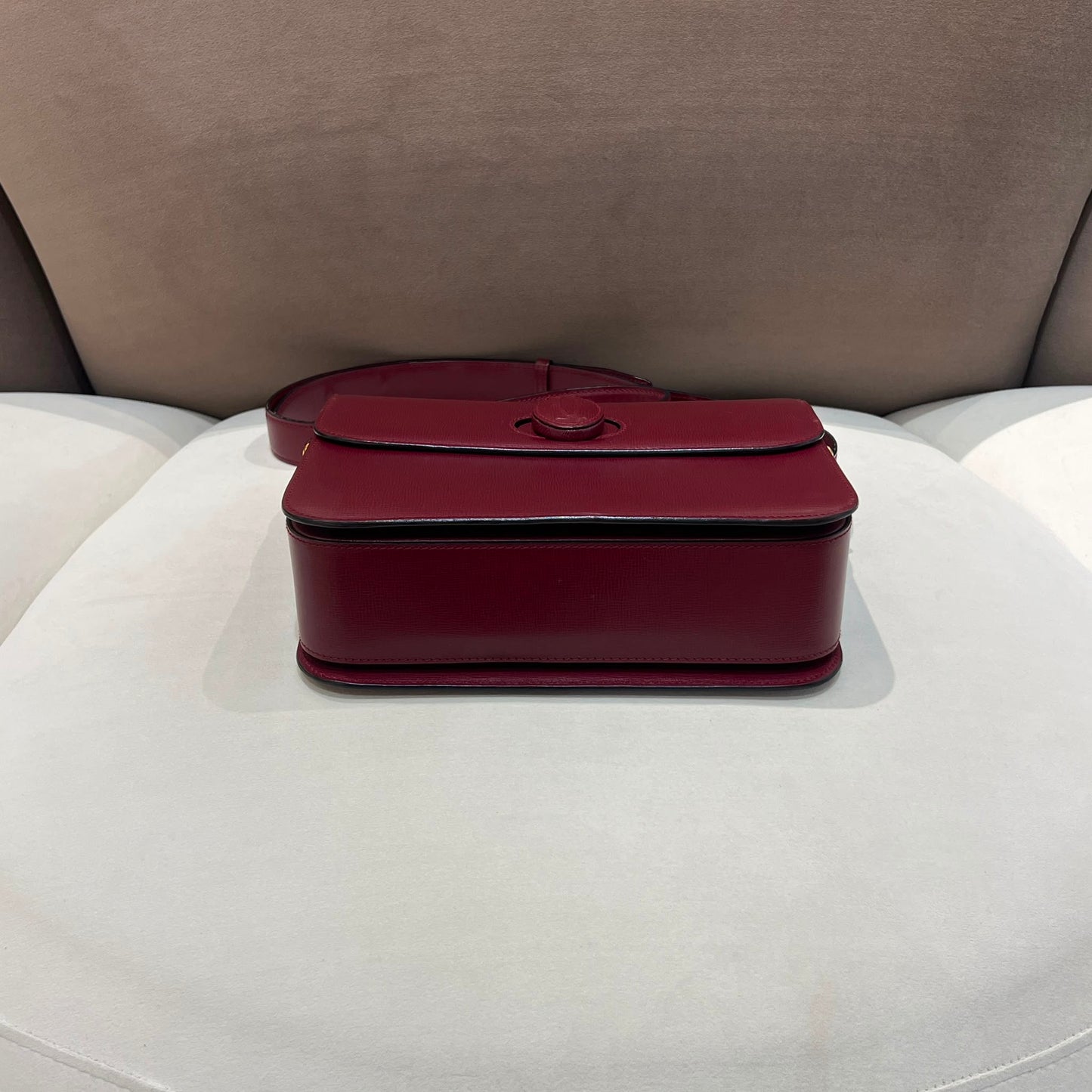 Cartier Vintage C De Cartier Bordeaux Leather Shoulder Bag