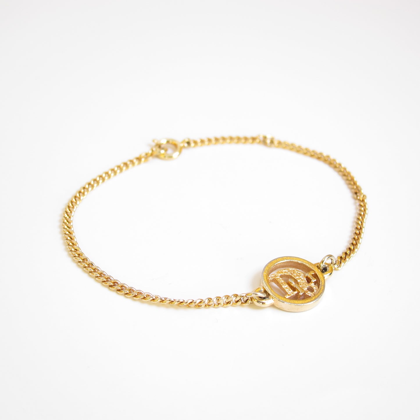 Christian Dior Vintage Dior Logo in Circle Golden Bracelet