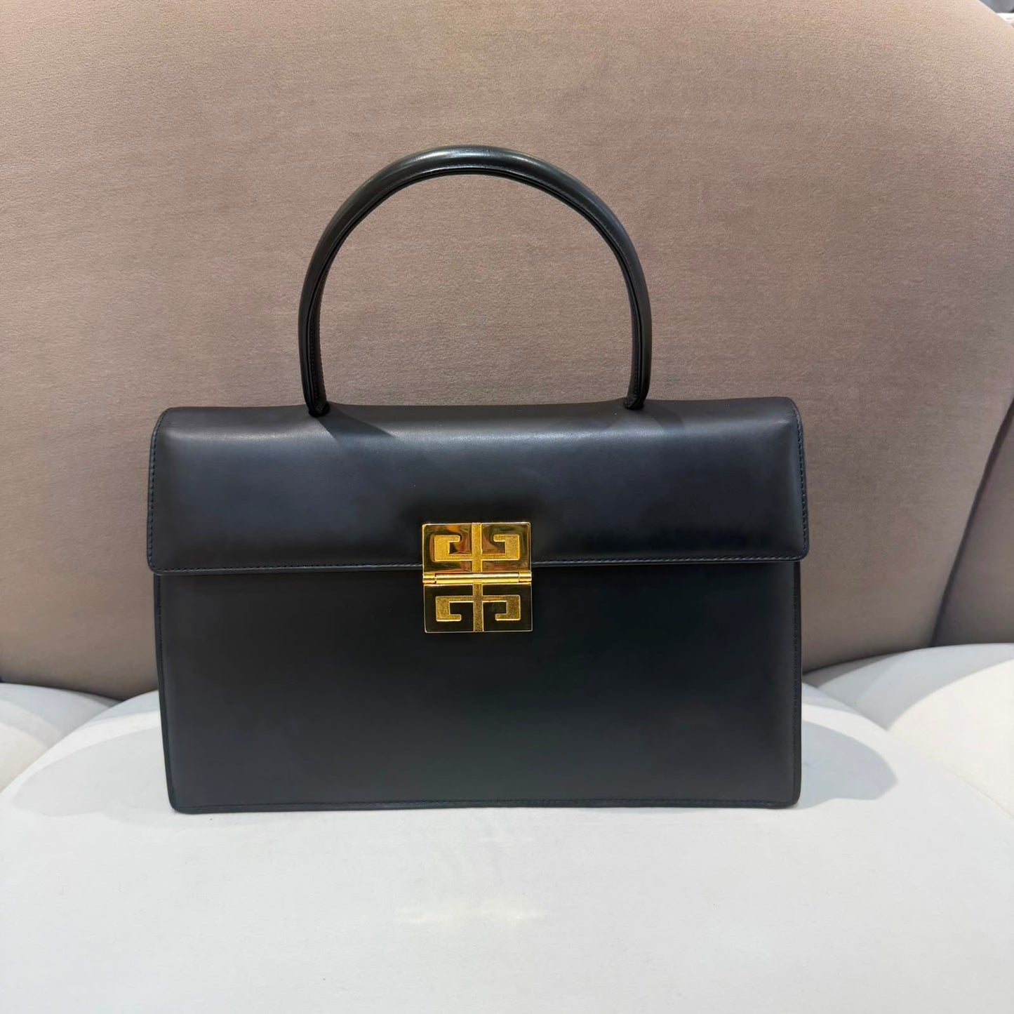 Givenchy Vintage 4G Leather Top Handle Bag – Black