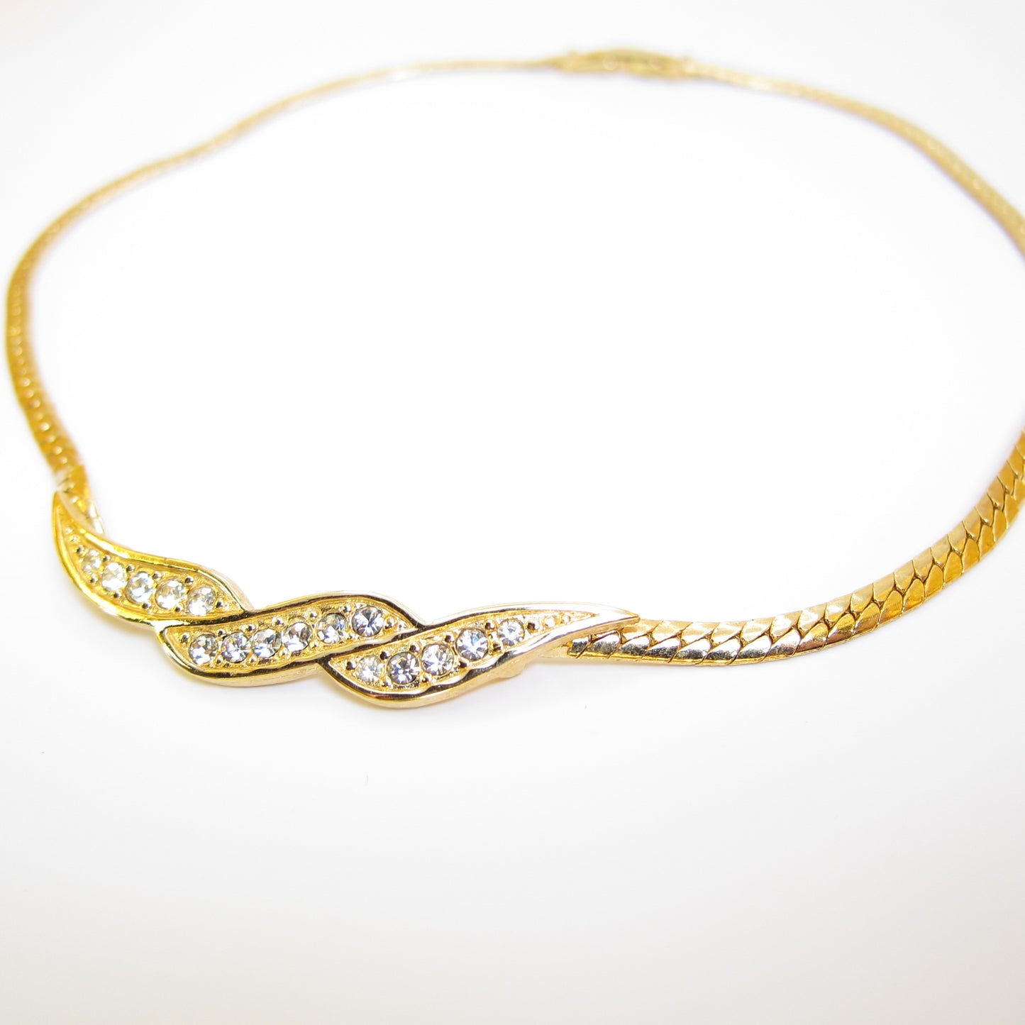 Givenchy Vintage Stylish Rhinestone Golden Necklace
