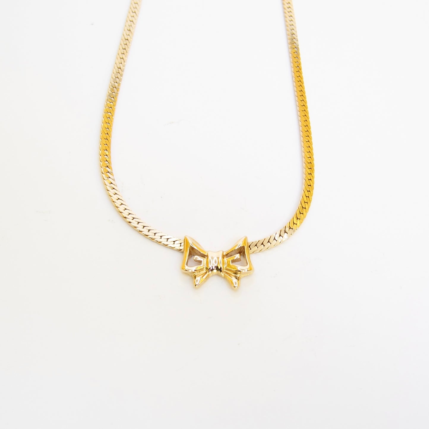 Givenchy Vintage Ribbon Motif Golden Necklace