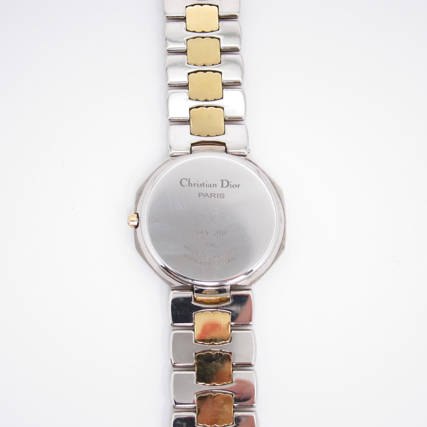 Christian Dior Vintage Octagon White Face Two Tone Watch