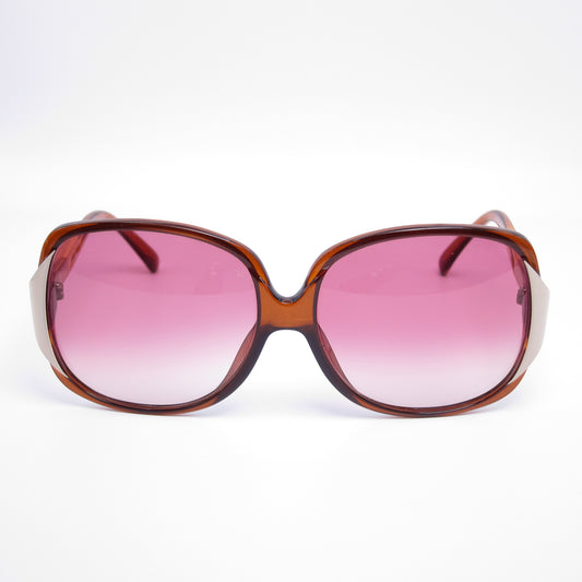 Christian Dior Vintage CD Logo Oversized Optyl & Merlot Gradient Sunglasses