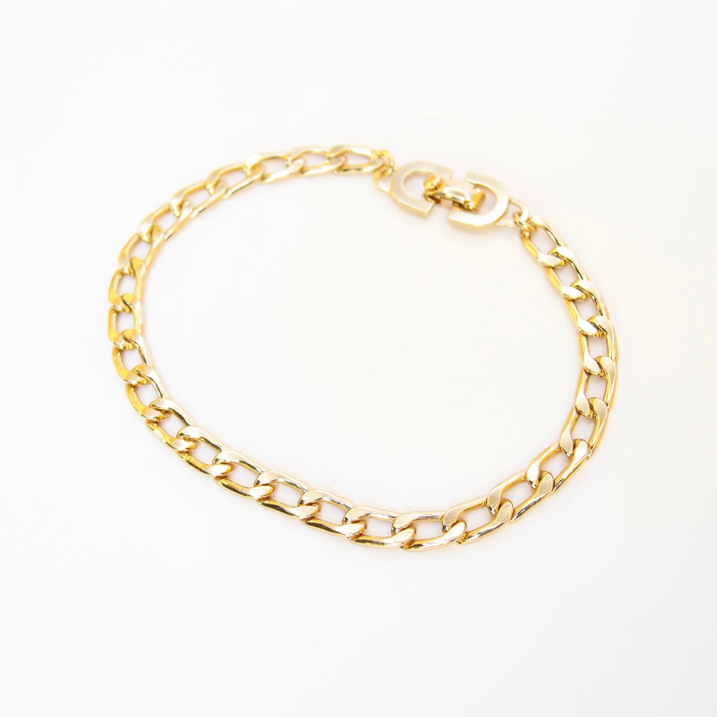 Christian Dior Vintage Stylish Golden Chain Bracelet
