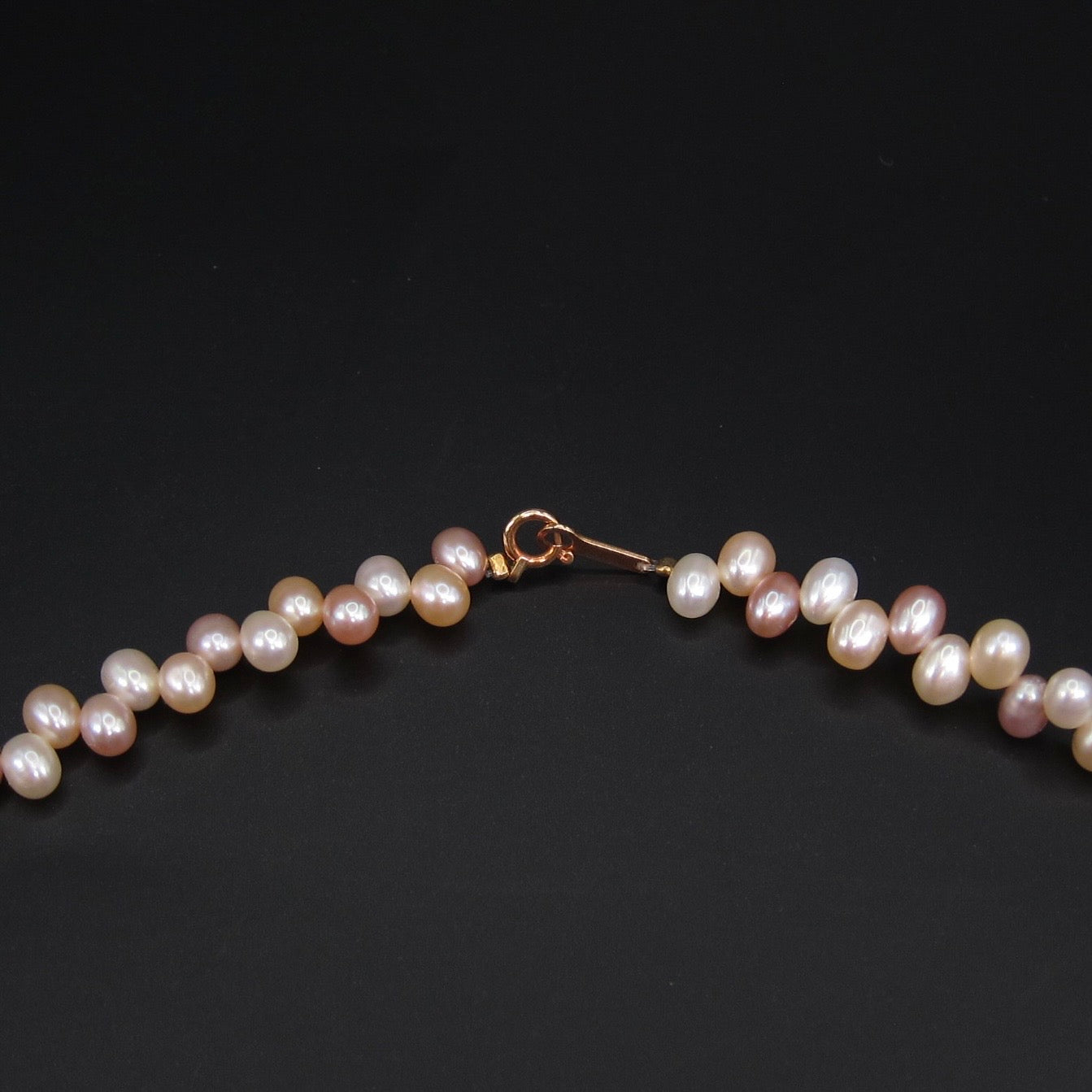 No Brand Vintage Multi Color Freshwater Pearl with K18 Clasp Necklace
