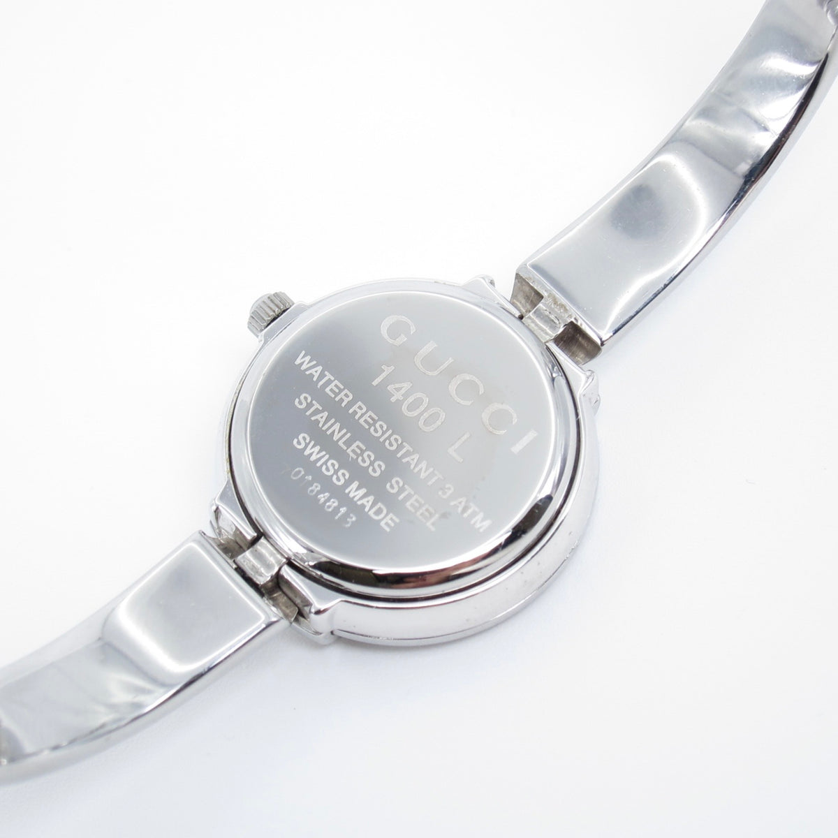 Gucci Vintage 1400L Silver White Dial Bangle Watch