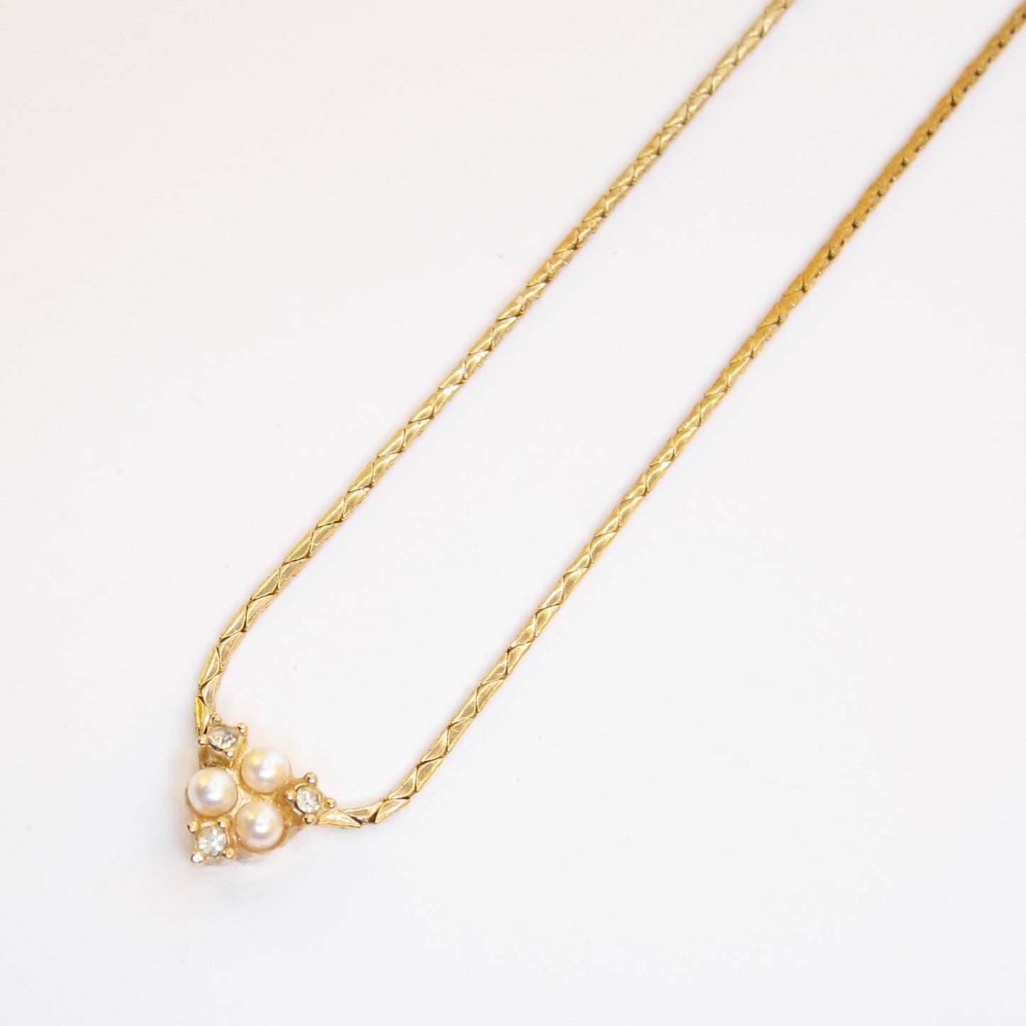 Christian Dior Vintage Pearl and Rhinestone Golden Necklace