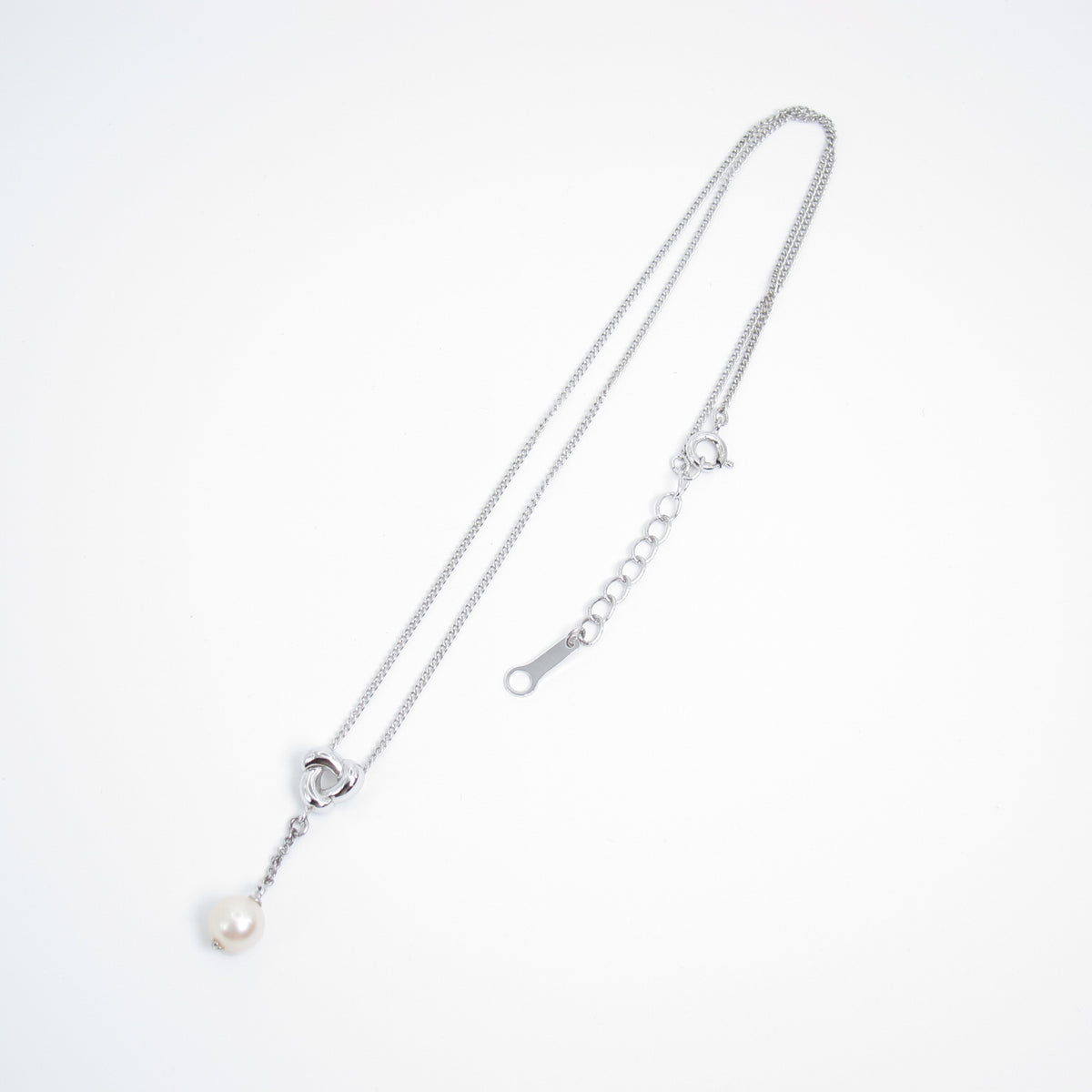 Tasaki Vintage Silver Pearl Drop Necklace
