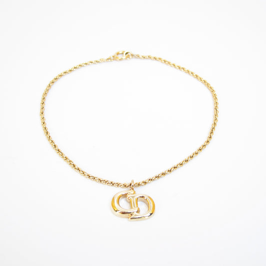 Christian Dior Vintage CD Logo Golden Bracelet