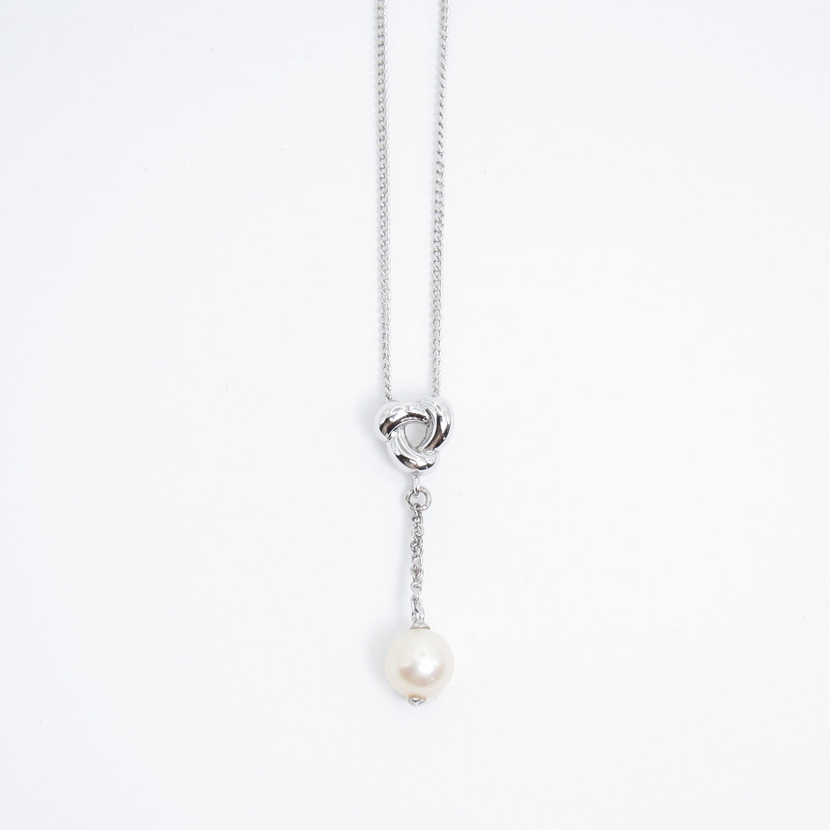 Tasaki Vintage Silver Pearl Drop Necklace