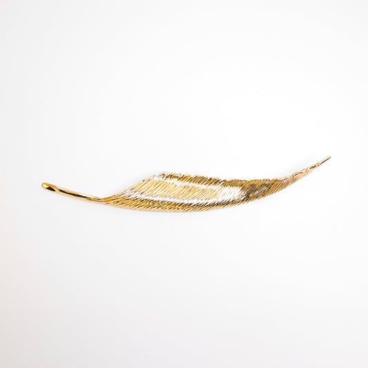 Christian Dior Vintage Feather Motif Golden Brooch