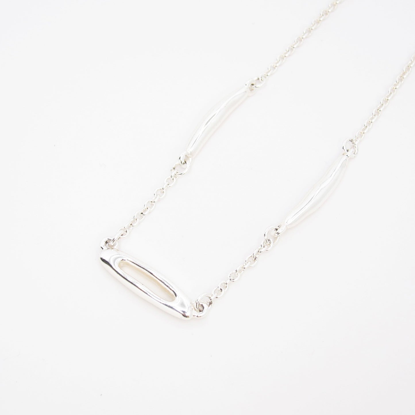 Monet Vintage Silver Plated Bar Link Chain Necklace