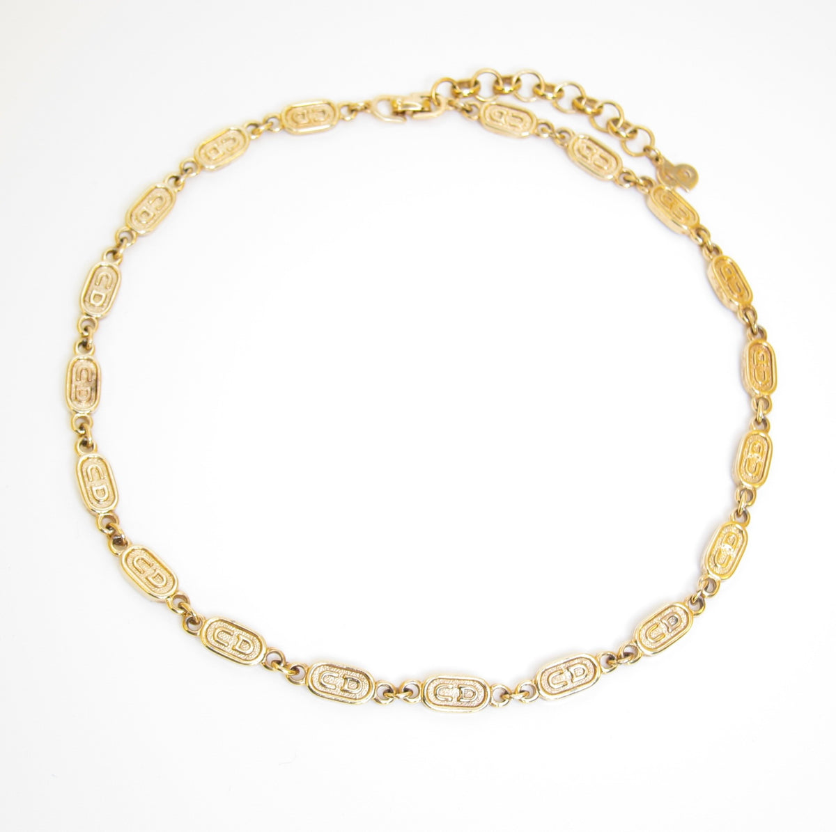 Christian Dior Vintage Repeating CD Link Necklace