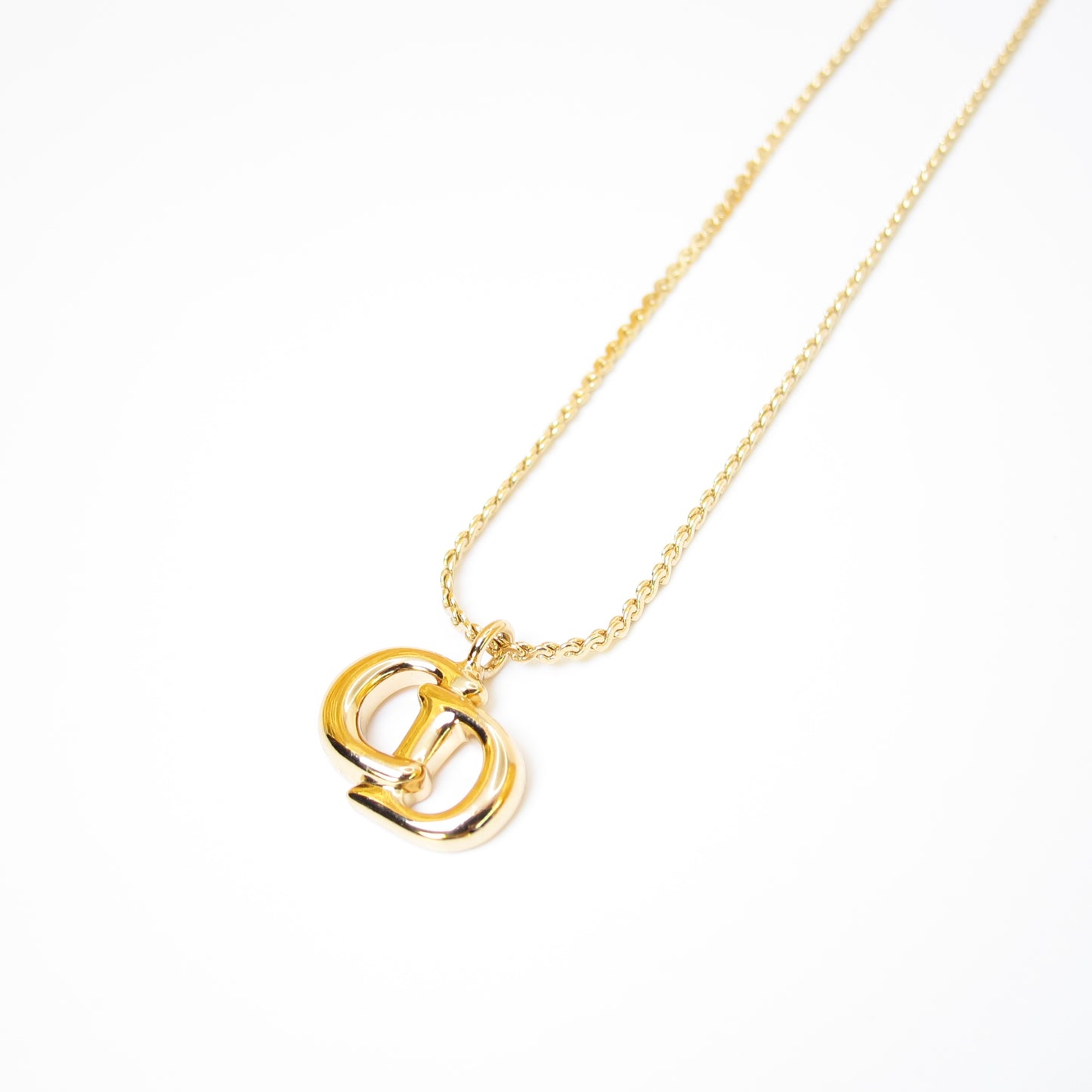 Christian Dior Vintage CD Logo Golden Necklace