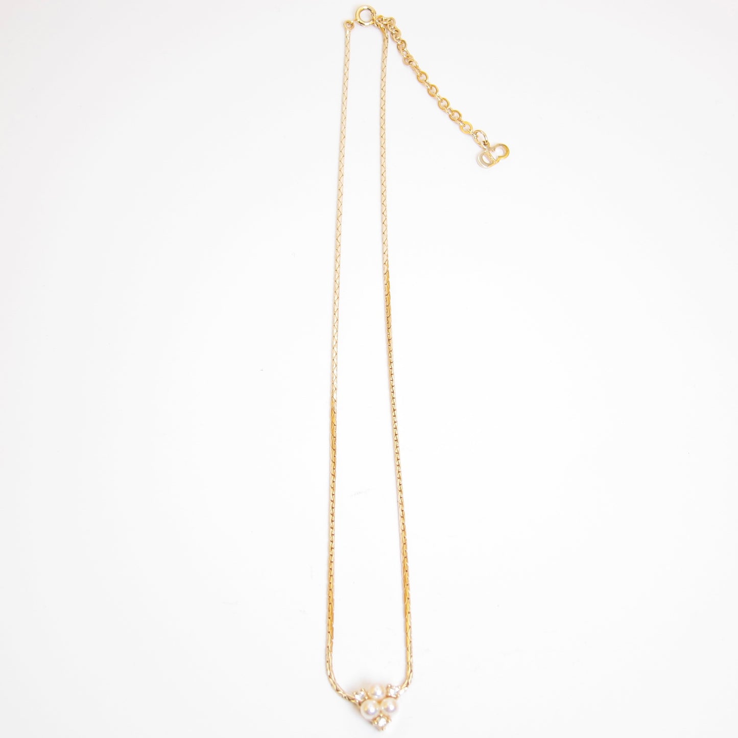 Christian Dior 復古珍珠與水鑽金項鍊