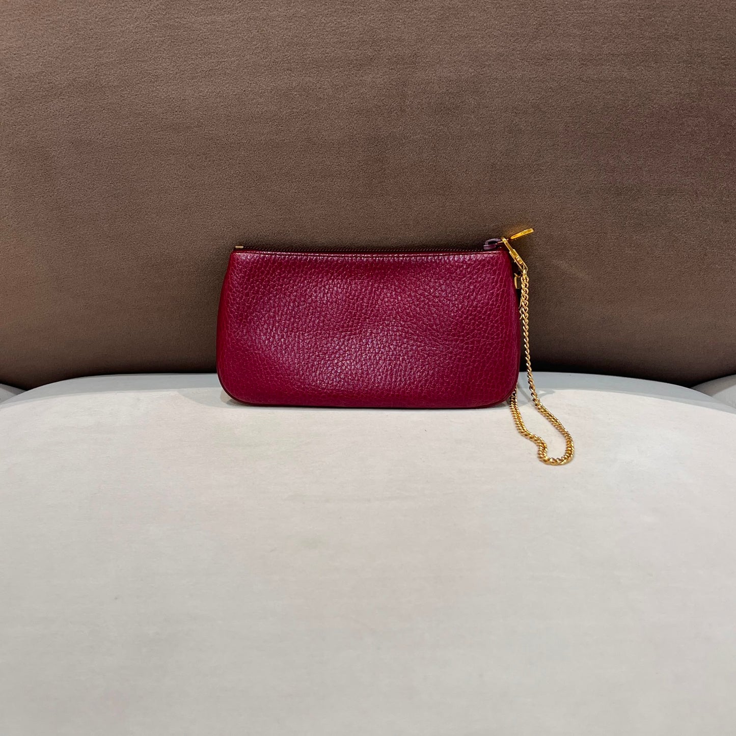 Cartier Vintage Zipped Bordeaux Leather Pouch