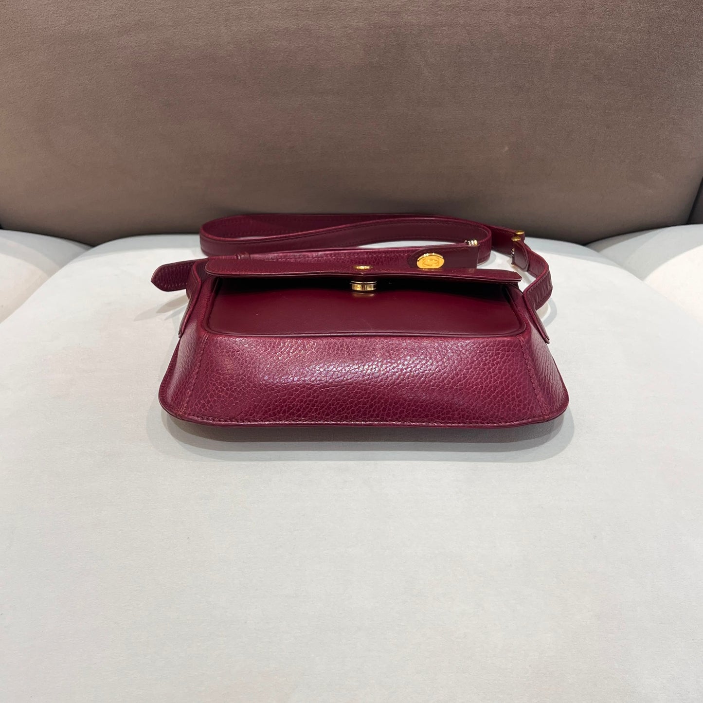 Cartier Vintage Bordeaux Leather Shoulder Bag