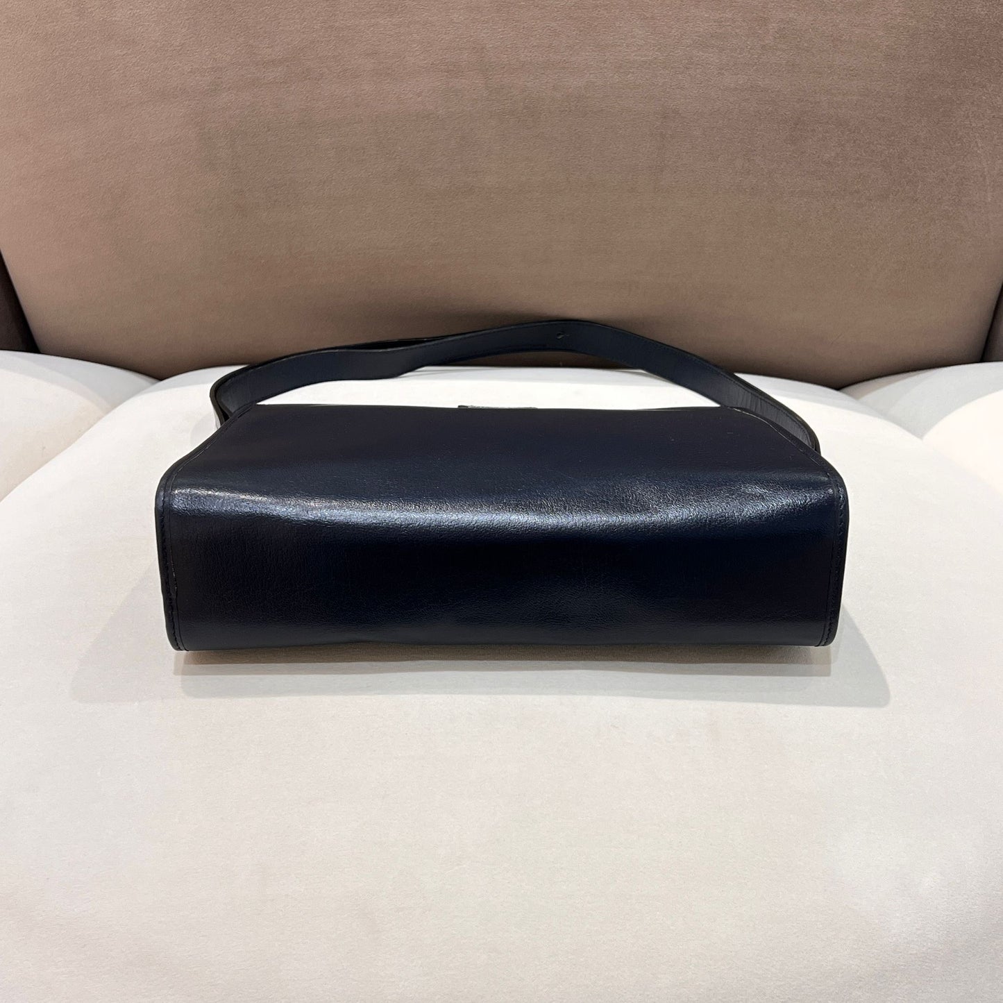 Christian Dior Vintage Navy Leather Shoulder Bag