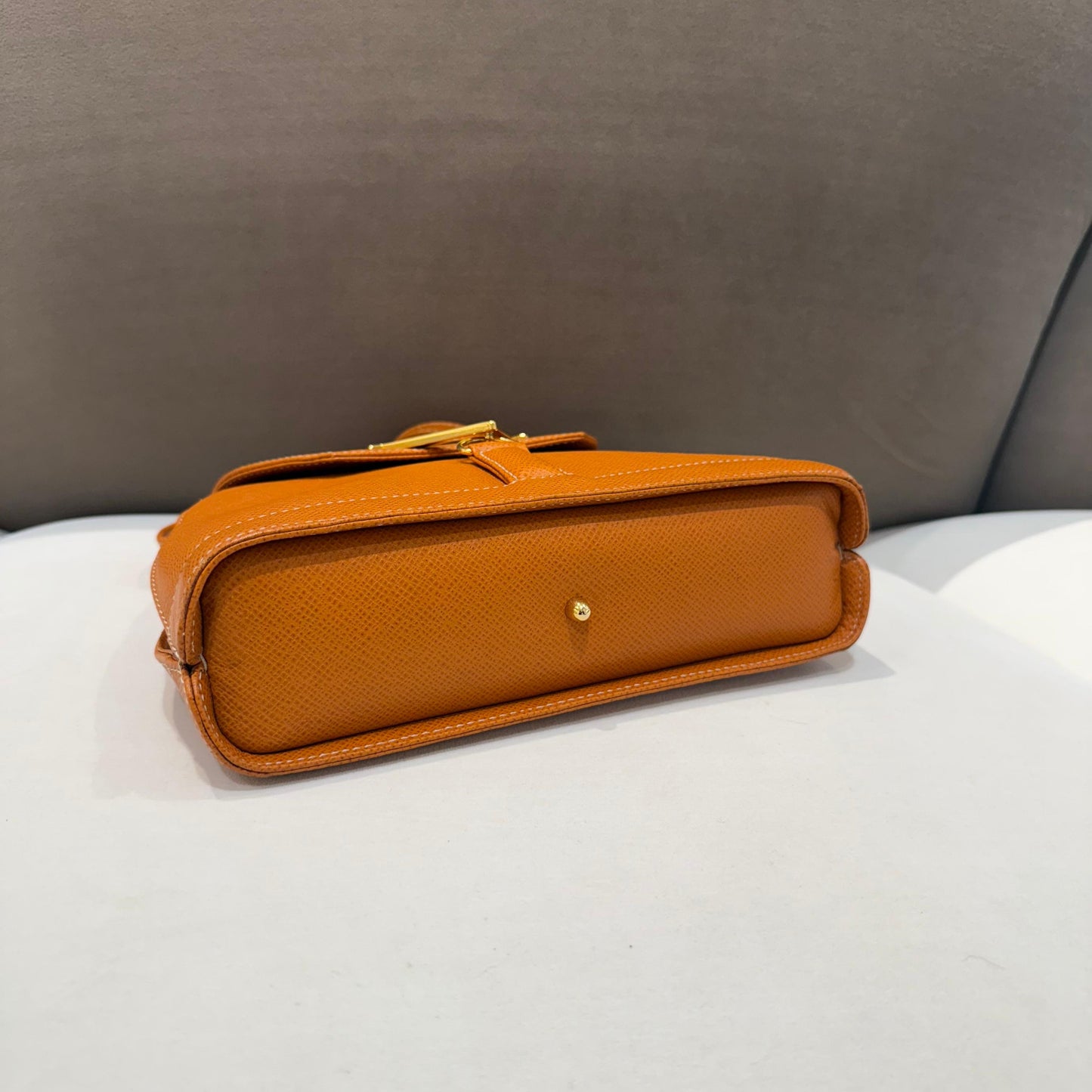 Valentino Garavani Vintage V Logo Brown Leather Shoulder Bag