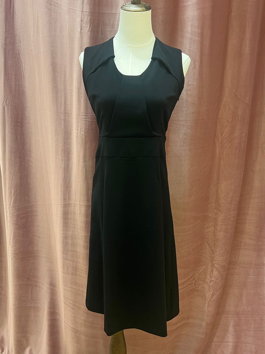 Celine Vintage Black Sleeveless Structured Flared Dress