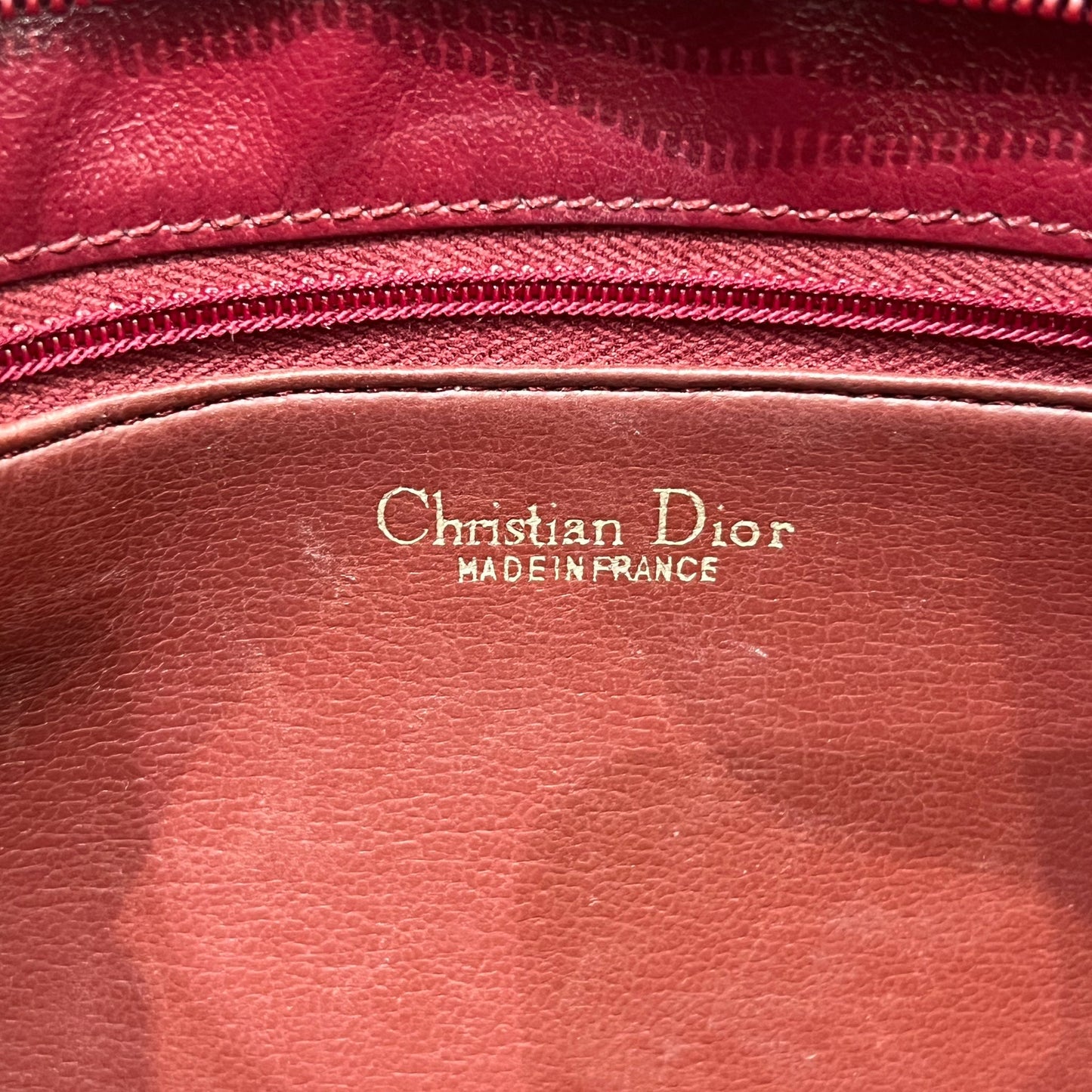 Christian Dior Vintage Burgundy Calfskin Cd Shoulder Bag