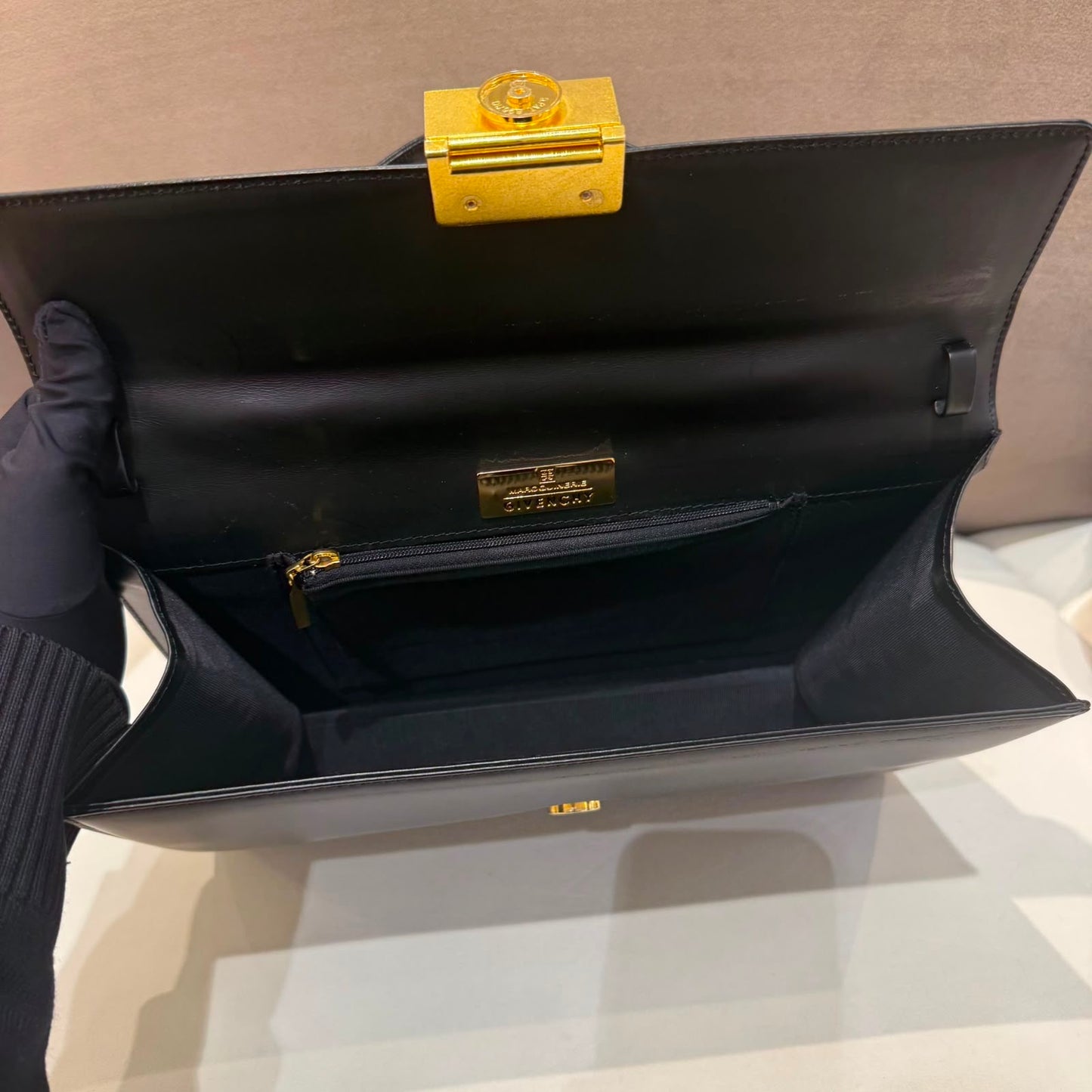 Givenchy Vintage 4G Leather Top Handle Bag – Black