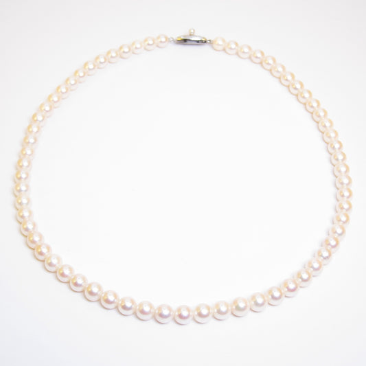Tasaki Vintage Akoya Pearl with 14K White Gold Clasp Necklace