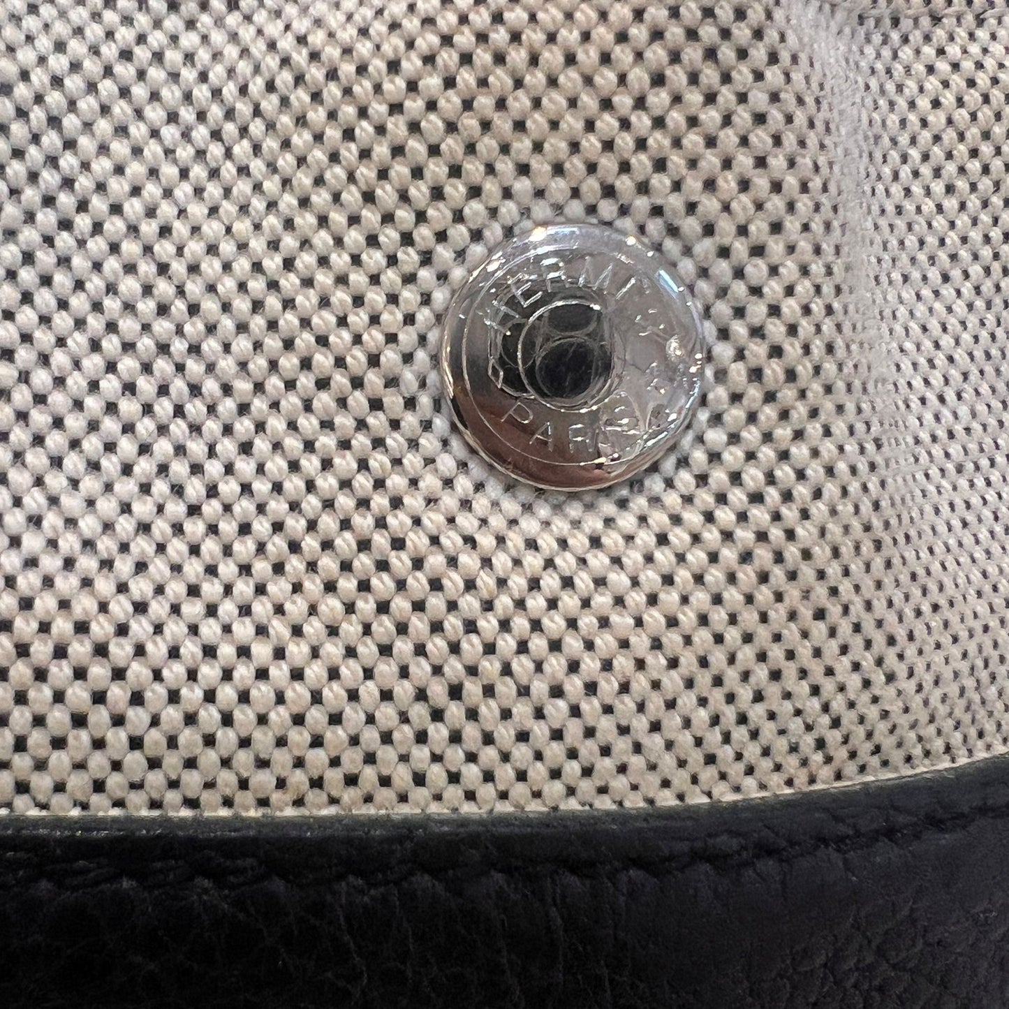 Hermès Sac Arne Mm Canvas Leather Strap Tote Bag