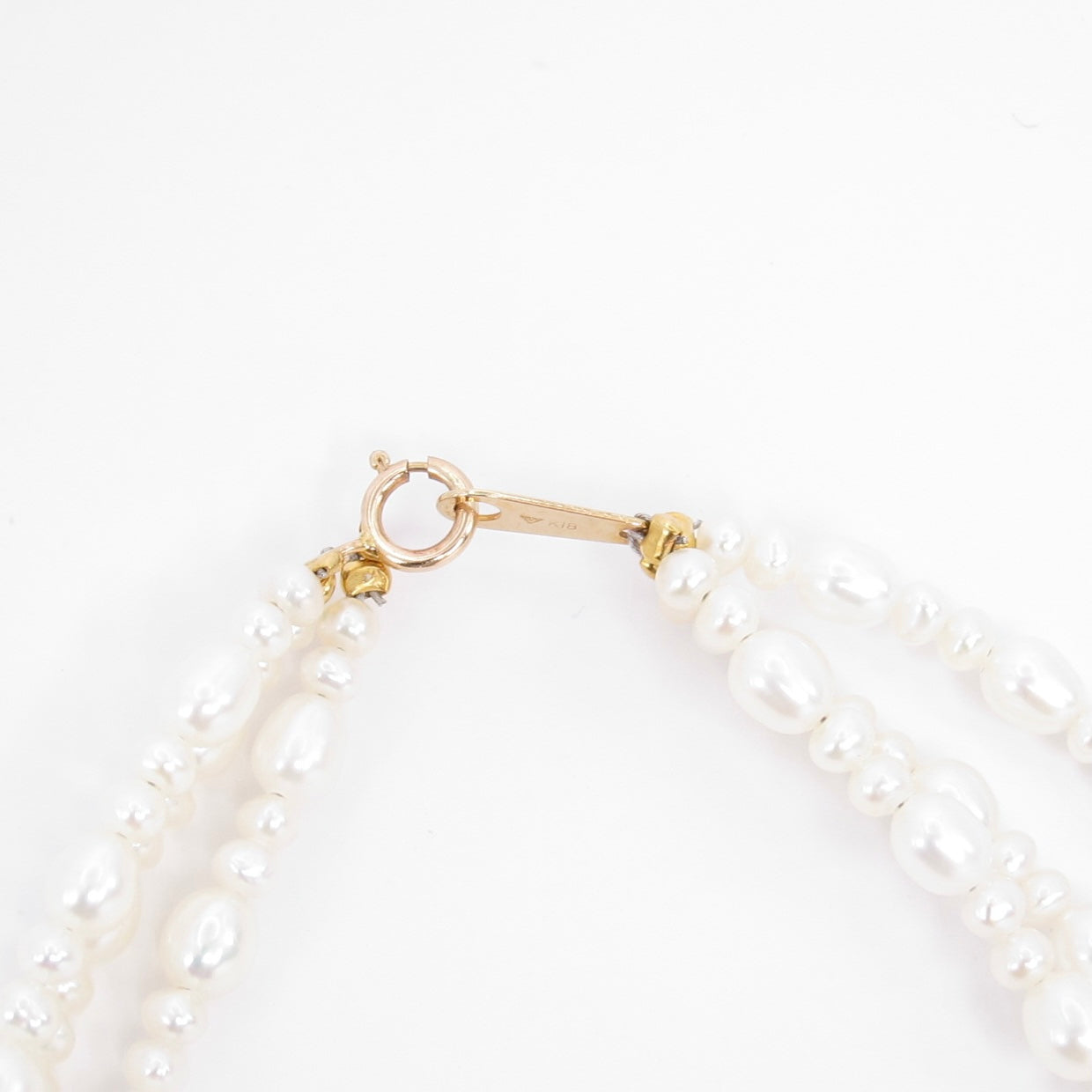 Mikimoto Vintage 3-row Freshwater Pearl Bracelet with K18 Gold Buckle