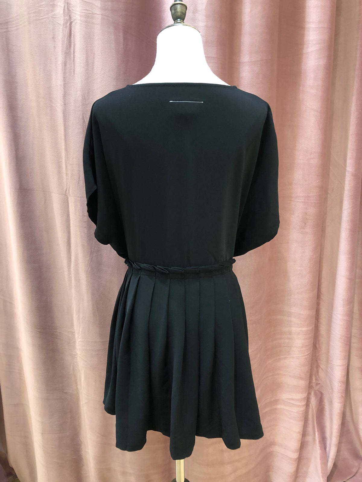 MM6 Black Tied-waist Draped Tunic