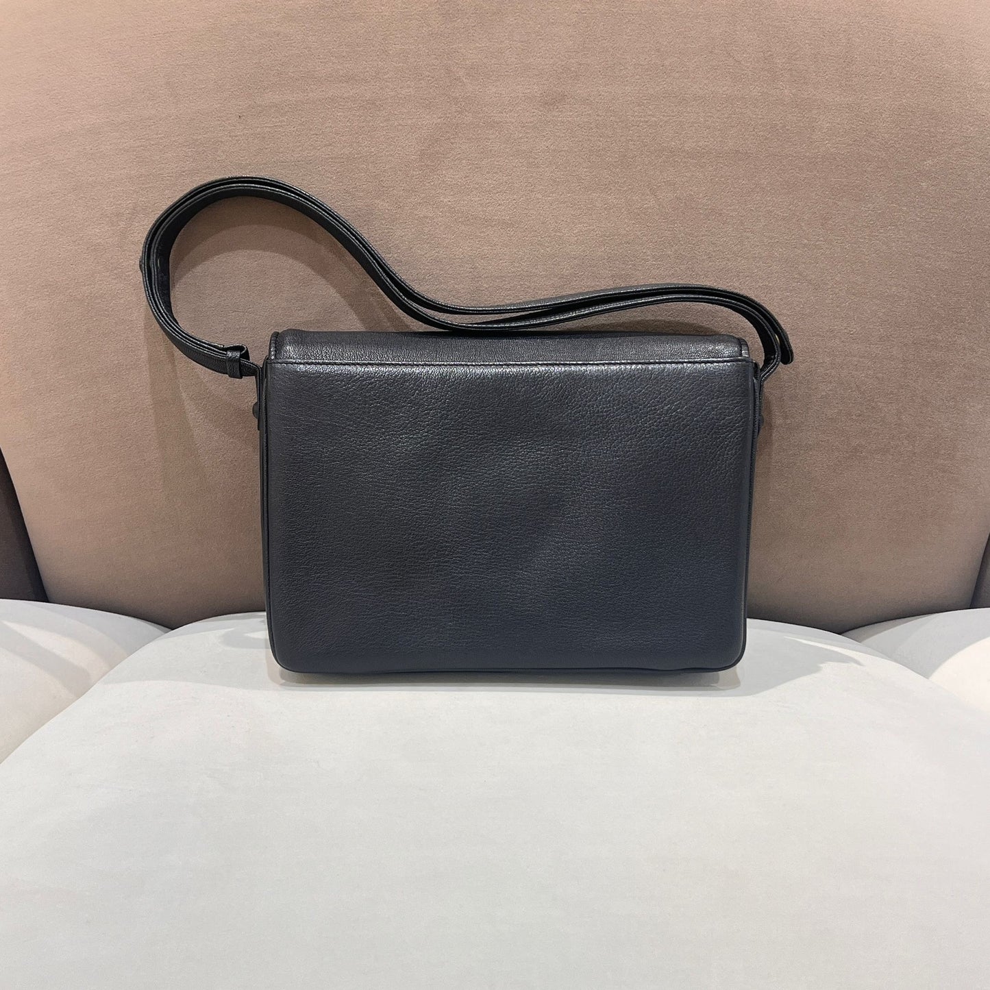 Givenchy Vintage Black Leather 4G Logo Slim Shoulder Bag