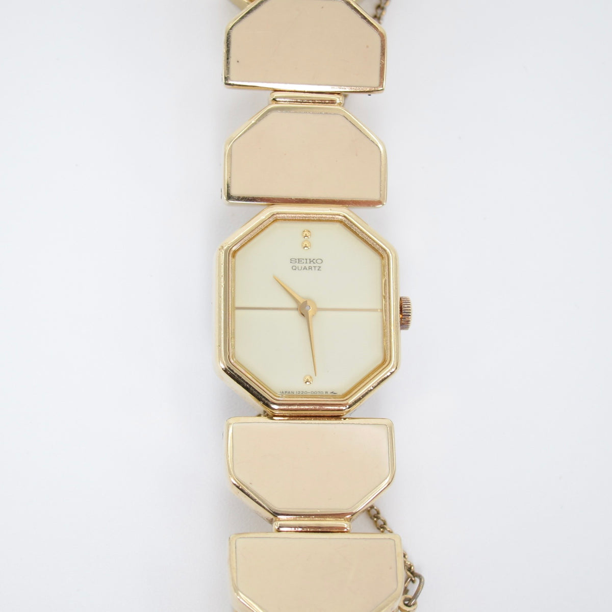 Seiko Vintage Octagon Dial Ivory Enamel Golden Watch