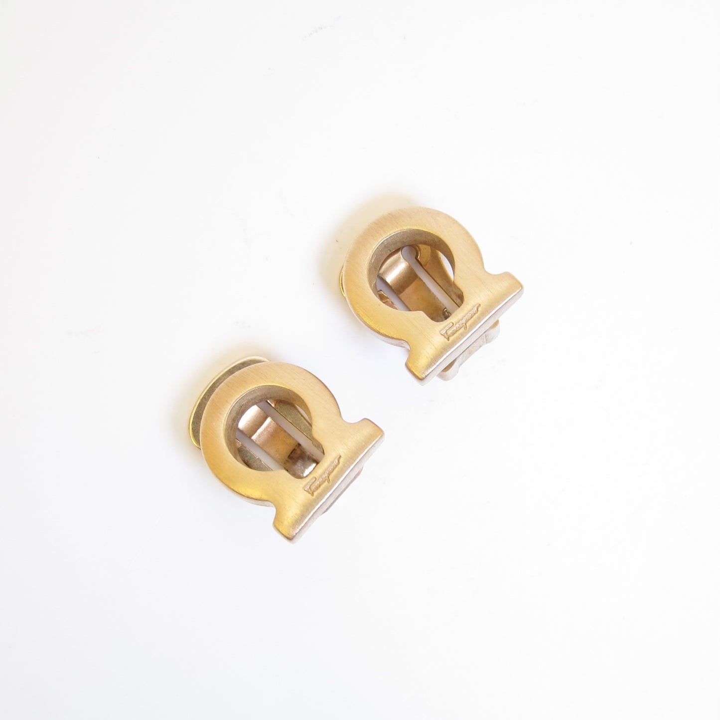 Ferragamo Vintage Gancini Golden Clip-on Earrings