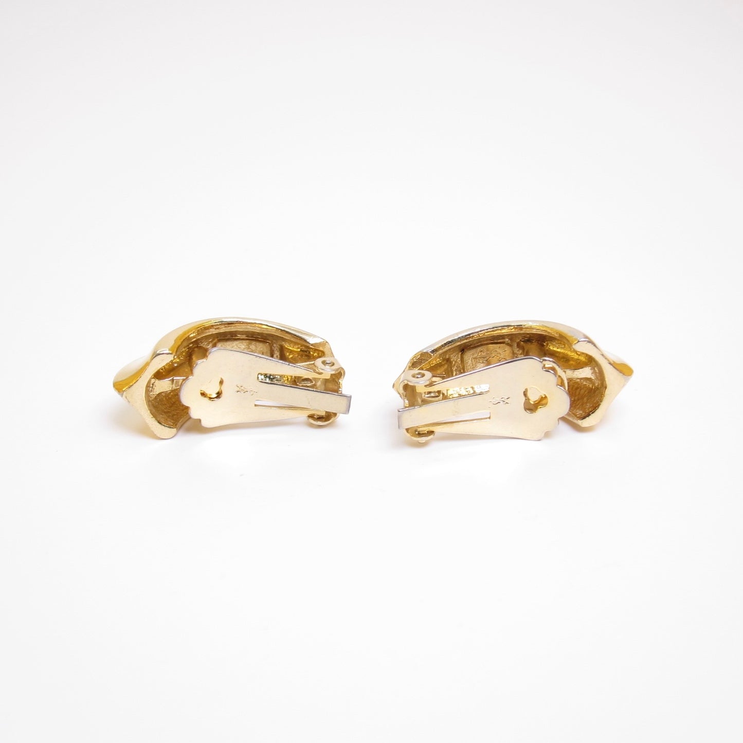 Yves Saint Laurent Vintage Stylish Golden Clip-on Earrings