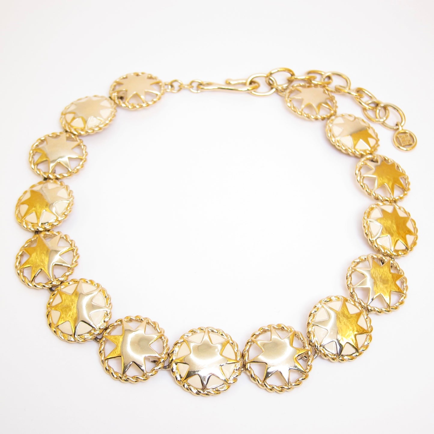 Givenchy Vintage Sunburst Medallion Golden Necklace