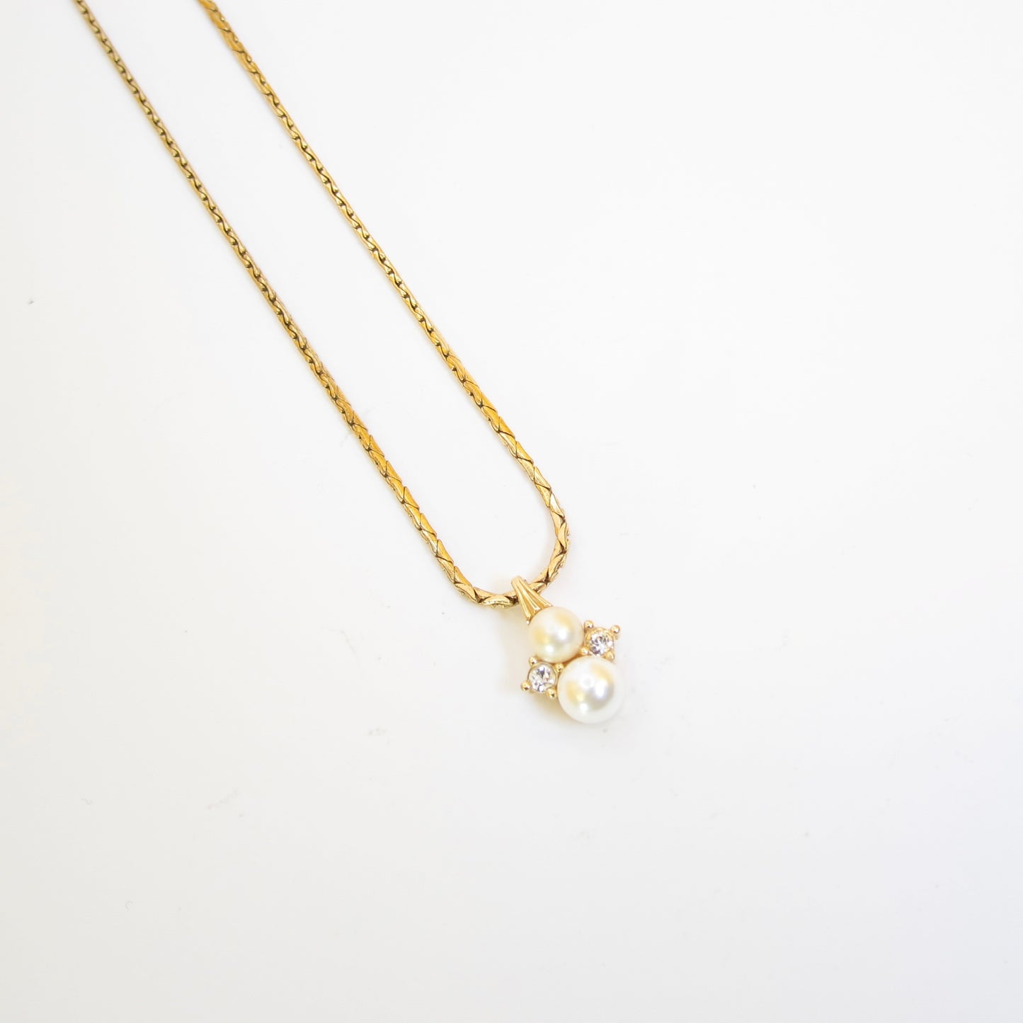 Christian Dior Vintage Pearl and Rhinestone Golden Necklace