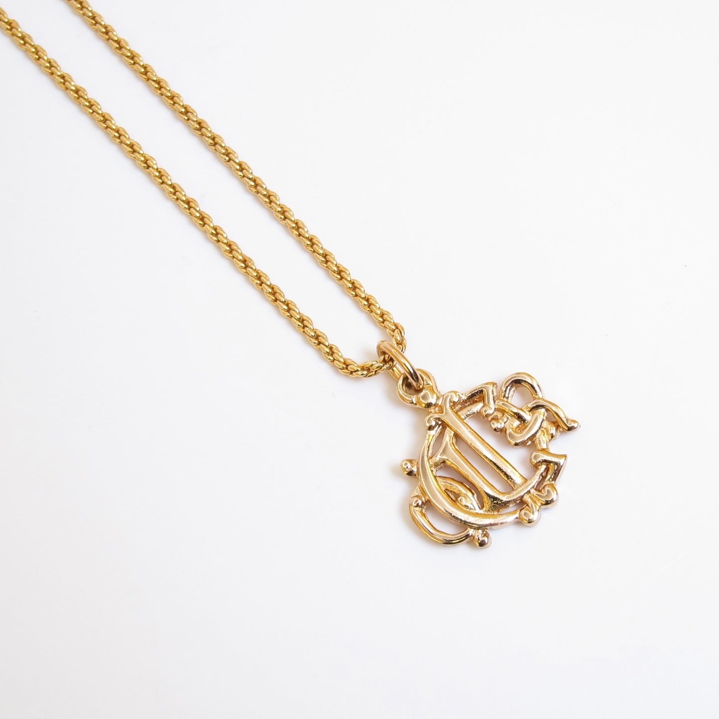 Christian Dior Vintage Dior Logo Golden Necklace