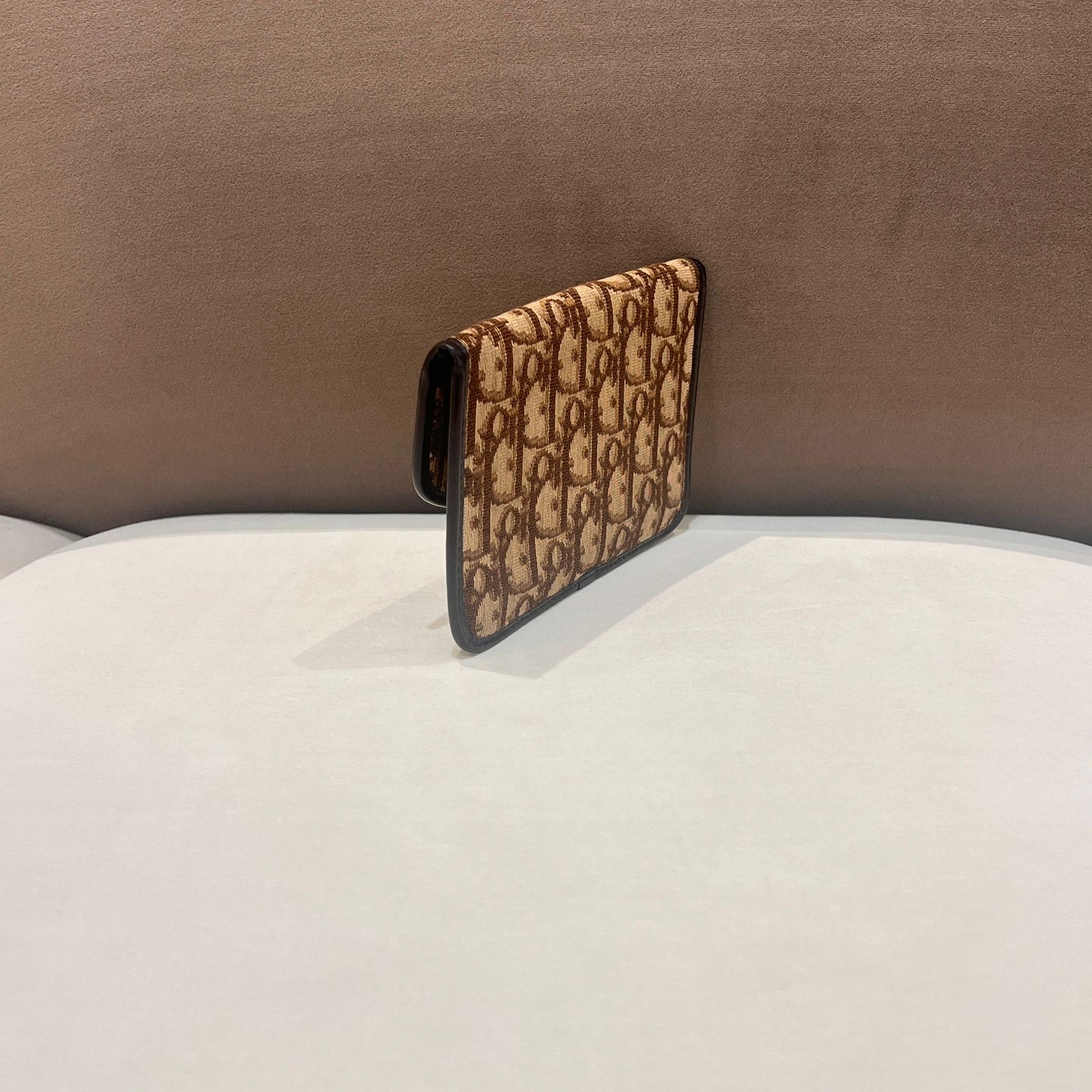Christian Dior Vintage Trotter Monogram Canvas Brown Envelope Pouch Clutch