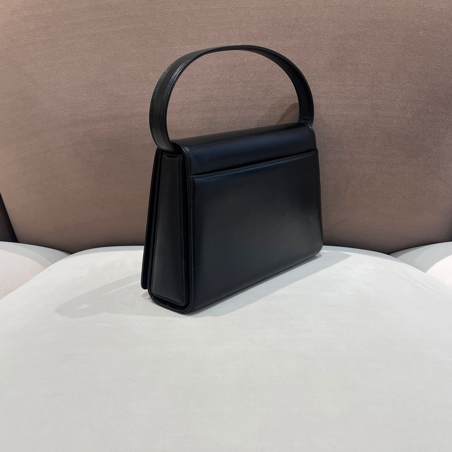 Givenchy Vintage Black Leather Top Handle Handbag