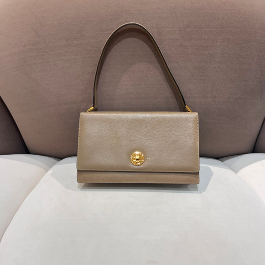 Bvlgari Vintage Grained Leather Shoulder Bag