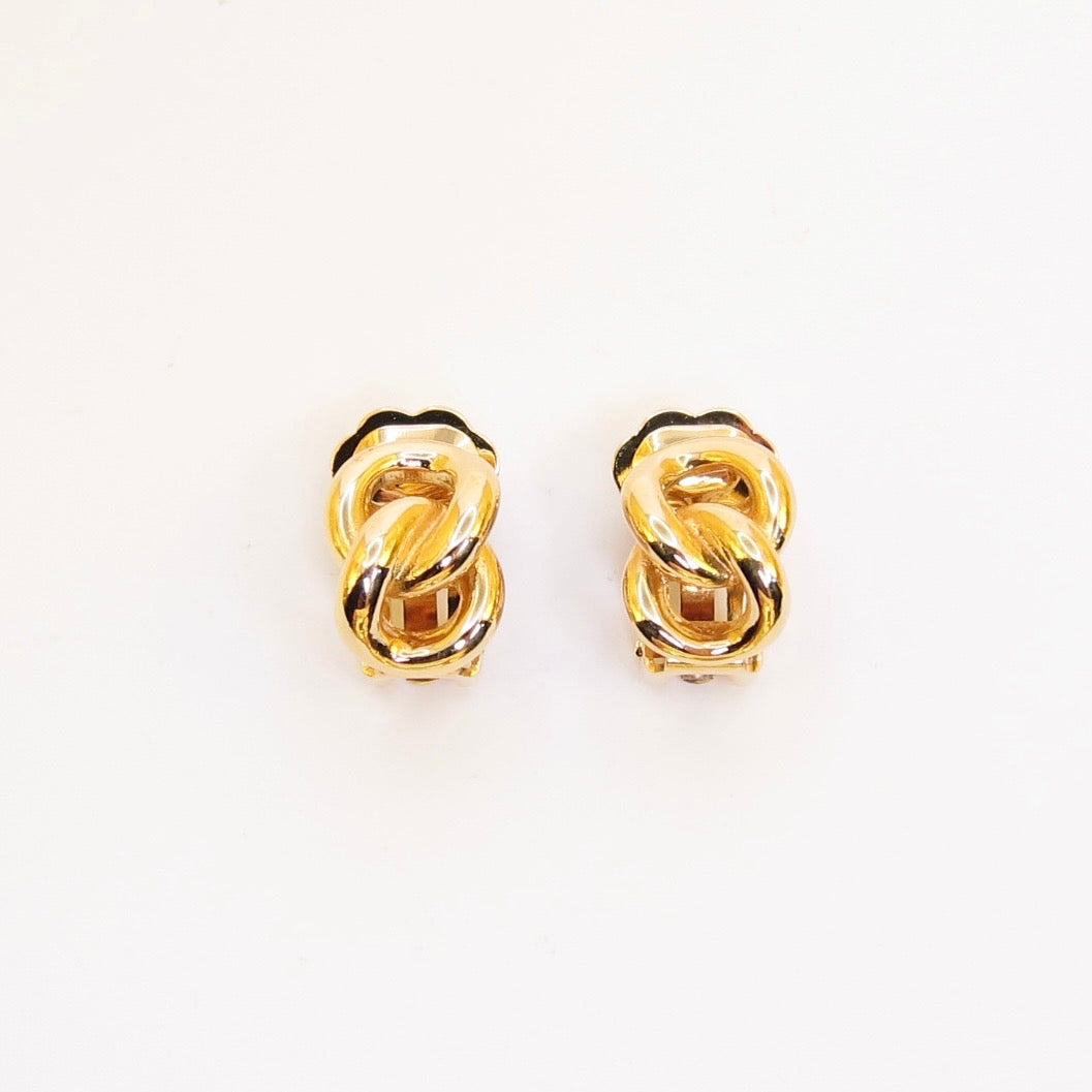 Christian Dior Vintage Link Golden Clip-on Earrings