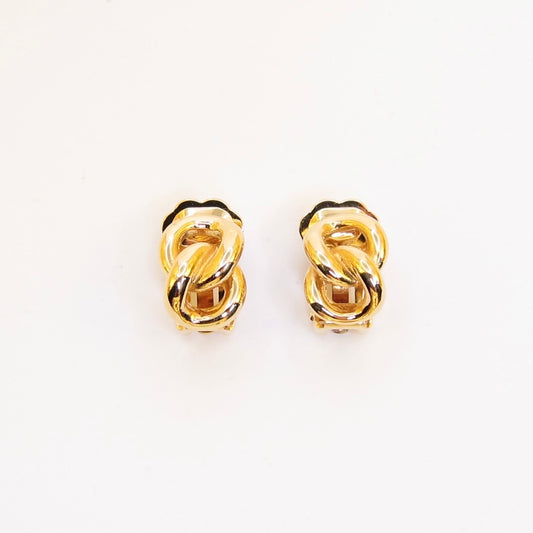 Christian Dior Vintage Link Golden Clip-on Earrings