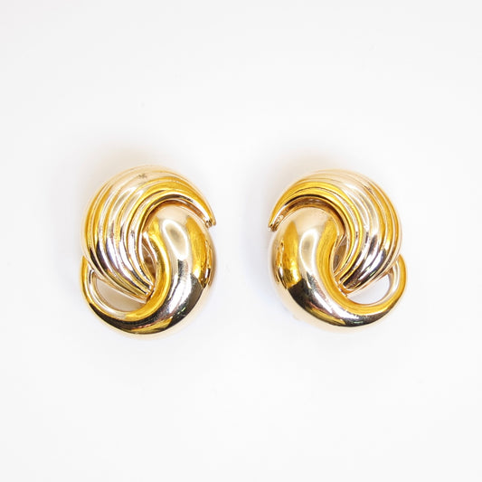 Christian Dior Vintage Stylish Golden Clip-on Earrings