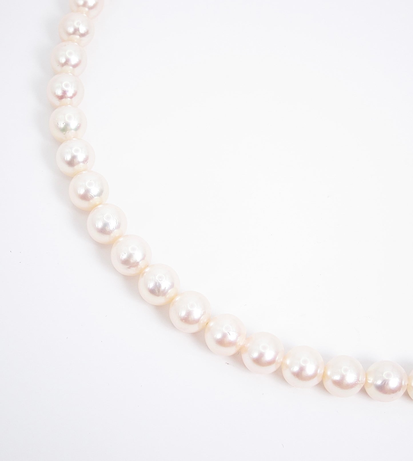 No Brand Vintage Akoya Pearl with Silver Buckle Necklace
